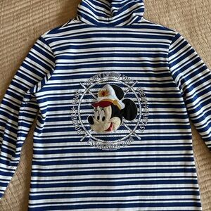 Disney Cruise Blue and White Striped Hoodie Sweatshirt - Women’s size L 🚢